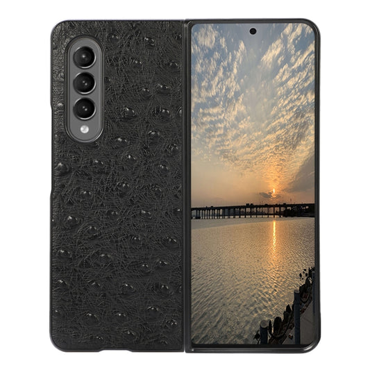 For Samsung Galaxy Z Fold3 5G Ostrich Skin Texture Shockproof Protective Leather Case(Black) by buy2fix