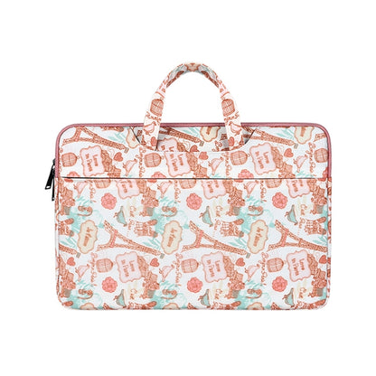 ST01DZ Lightweight Canvas Printed Laptop Bag, Size:13.3 inch(Flower Pink) by buy2fix