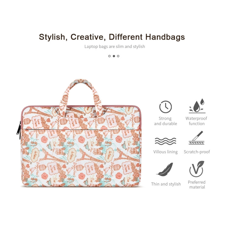 ST01DZ Lightweight Canvas Printed Laptop Bag, Size:13.3 inch(Flower Pink) by buy2fix