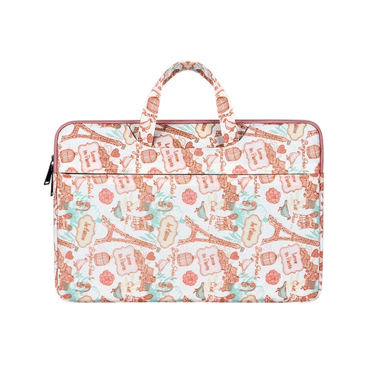 ST01DZ Lightweight Canvas Printed Laptop Bag, Size:14.1-15.4 inch(Flower Pink) by buy2fix