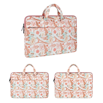 ST01DZ Lightweight Canvas Printed Laptop Bag, Size:14.1-15.4 inch(Flower Pink) by buy2fix