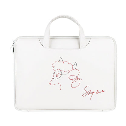 ST01KT Lightweight PU Printed Laptop Bag, Size:14.1-15.4 inch(Sheep Head) by buy2fix