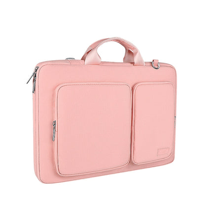 ST11 Polyester Thickened Laptop Bag with Detachable Shoulder Strap, Size:15.6 inch(Pink) by buy2fix