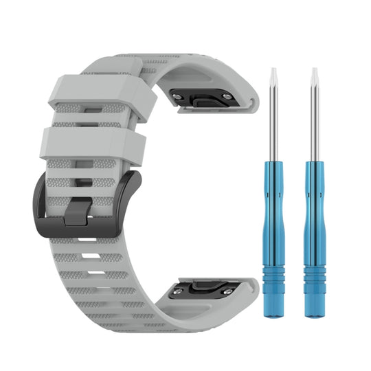 For Garmin Fenix 6 22mm Smart Watch Quick Release Silicon Watch Band(Grey)