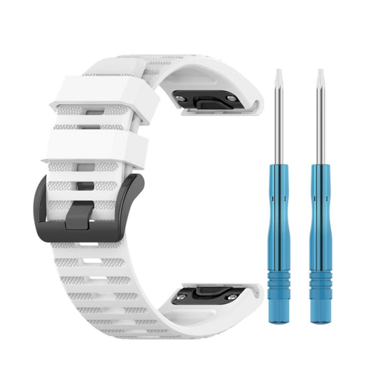 For Garmin Fenix 6 22mm Smart Watch Quick Release Silicon Watch Band(White)