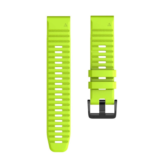 For Garmin Fenix 7X / 6X 26mm Smart Watch Quick Release Silicon Watch Band(Lime Color) - Watch Bands by buy2fix | Online Shopping UK | buy2fix