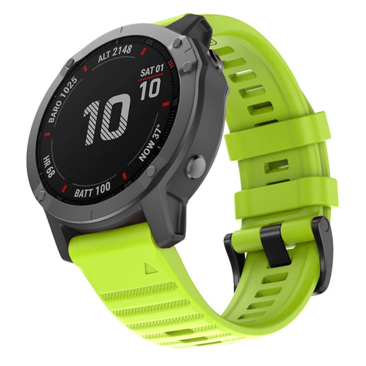For Garmin Fenix 7X / 6X 26mm Smart Watch Quick Release Silicon Watch Band(Lime Color) - Watch Bands by buy2fix | Online Shopping UK | buy2fix