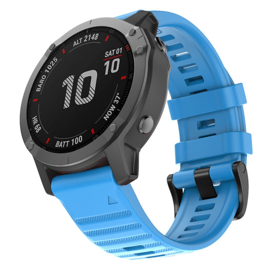 For Garmin Fenix 7X / 6X 26mm Smart Watch Quick Release Silicon Watch Band(Sky Blue) - Watch Bands by buy2fix | Online Shopping UK | buy2fix