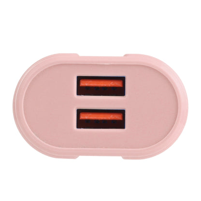 13-22 2.1A Dual USB Macarons Travel Charger, EU Plug(Pink) - USB Charger by buy2fix | Online Shopping UK | buy2fix