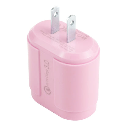 13-22 2.1A Dual USB Macarons Travel Charger, US Plug(Pink) - USB Charger by buy2fix | Online Shopping UK | buy2fix
