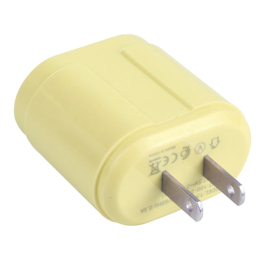 13-22 2.1A Dual USB Macarons Travel Charger, US Plug(Yellow) - USB Charger by buy2fix | Online Shopping UK | buy2fix