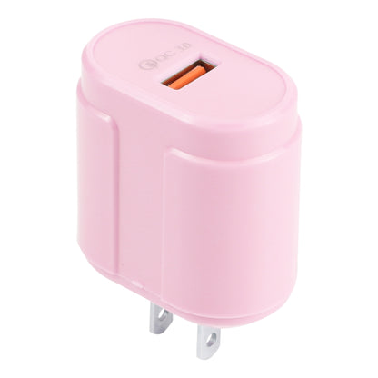 13-3 QC3.0 Single USB Interface Macarons Travel Charger, US Plug(Pink) - USB Charger by buy2fix | Online Shopping UK | buy2fix