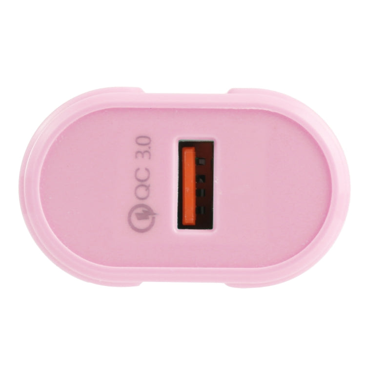 13-3 QC3.0 Single USB Interface Macarons Travel Charger, US Plug(Pink) - USB Charger by buy2fix | Online Shopping UK | buy2fix