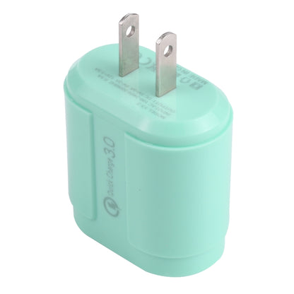 13-3 QC3.0 Single USB Interface Macarons Travel Charger, US Plug(Green) - USB Charger by buy2fix | Online Shopping UK | buy2fix