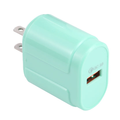 13-3 QC3.0 Single USB Interface Macarons Travel Charger, US Plug(Green) - USB Charger by buy2fix | Online Shopping UK | buy2fix