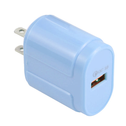 13-3 QC3.0 Single USB Interface Macarons Travel Charger, US Plug(Blue) - USB Charger by buy2fix | Online Shopping UK | buy2fix