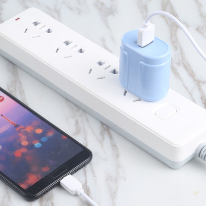 13-3 QC3.0 Single USB Interface Macarons Travel Charger, US Plug(Blue) - USB Charger by buy2fix | Online Shopping UK | buy2fix