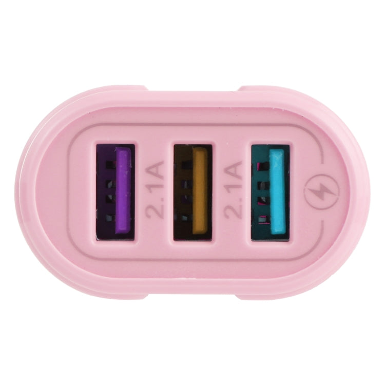13-222 QC3.0 USB + 2.1A Dual USB Ports Macarons Travel Charger, EU Plug(Pink) - USB Charger by buy2fix | Online Shopping UK | buy2fix