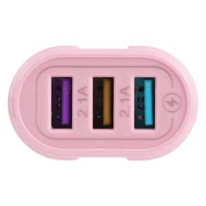 13-222 QC3.0 USB + 2.1A Dual USB Ports Macarons Travel Charger, EU Plug(Pink) - USB Charger by buy2fix | Online Shopping UK | buy2fix
