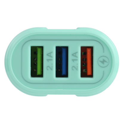 13-222 QC3.0 USB + 2.1A Dual USB Ports Macarons Travel Charger, EU Plug(Green) - USB Charger by buy2fix | Online Shopping UK | buy2fix