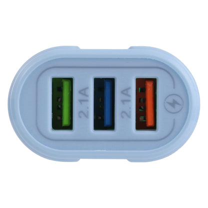 13-222 QC3.0 USB + 2.1A Dual USB Ports Macarons Travel Charger, EU Plug(Blue) - USB Charger by buy2fix | Online Shopping UK | buy2fix