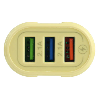 13-222 QC3.0 USB + 2.1A Dual USB Ports Macarons Travel Charger, EU Plug(Yellow) - USB Charger by buy2fix | Online Shopping UK | buy2fix
