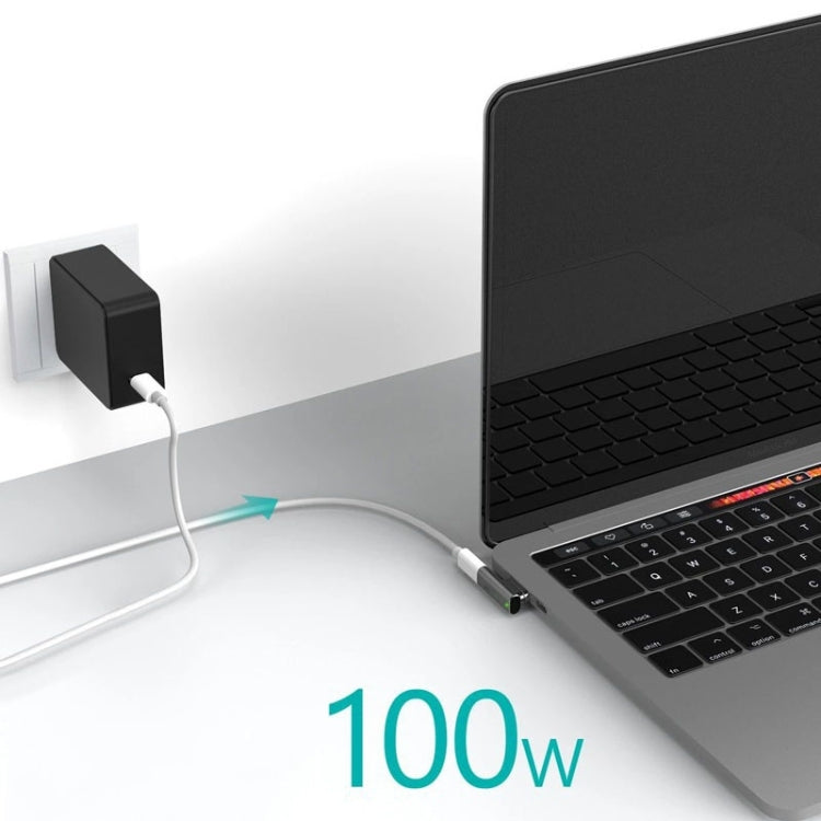 100W USB-C / Type-C Female to 20 Pin Magnetic USB-C / Type-C Male Elbow Adapter (Black) - Cable & Adapter by buy2fix | Online Shopping UK | buy2fix