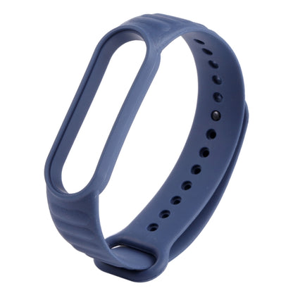 For Xiaomi Mi Band 6 / 5 Universal Silicone Leather Texture Watch Band(Blue) - Watch Bands by MIJOBS | Online Shopping UK | buy2fix
