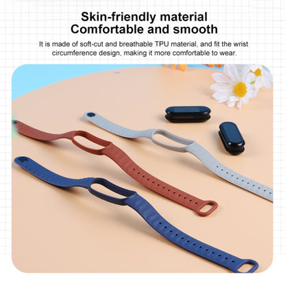 For Xiaomi Mi Band 6 / 5 Universal Silicone Leather Texture Watch Band(Blue) - Watch Bands by MIJOBS | Online Shopping UK | buy2fix