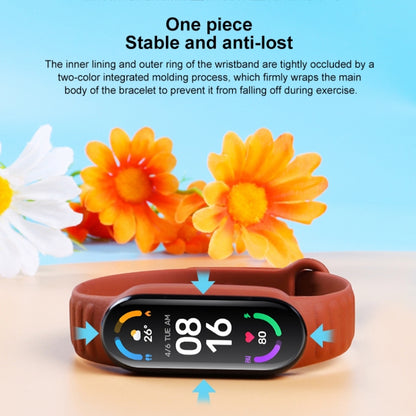 For Xiaomi Mi Band 6 / 5 Universal Silicone Leather Texture Watch Band(Blue) - Watch Bands by MIJOBS | Online Shopping UK | buy2fix