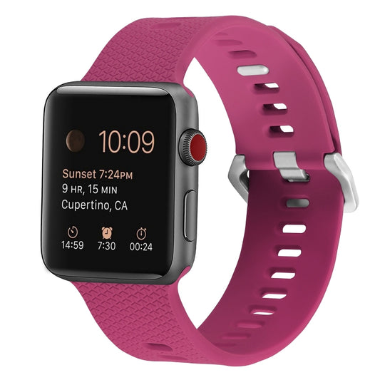 Silicone Watch Band For Apple Watch Ultra 49mm&Watch Ultra 2 49mm / Series 9&8&7 45mm / SE 3&SE 2&6&SE&5&4 44mm / 3&2&1 42mm(Pink) by buy2fix