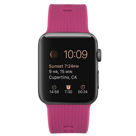 Silicone Watch Band For Apple Watch Ultra 49mm&Watch Ultra 2 49mm / Series 9&8&7 45mm / SE 3&SE 2&6&SE&5&4 44mm / 3&2&1 42mm(Pink) by buy2fix