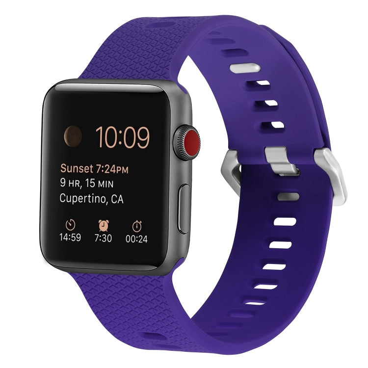 Silicone Watch Band For Apple Watch Ultra 49mm&Watch Ultra 2 49mm / Series 9&8&7 45mm / SE 3&SE 2&6&SE&5&4 44mm / 3&2&1 42mm(Dark Purple) by buy2fix