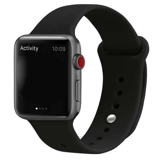 Silicone Watch Band For Apple Watch Ultra 49mm&Watch Ultra 2 49mm / Series 9&8&7 45mm / SE 3&SE 2&6&SE&5&4 44mm / 3&2&1 42mm(Black) by buy2fix