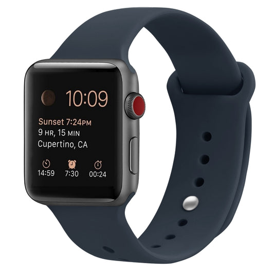 Silicone Watch Band For Apple Watch Ultra 49mm&Watch Ultra 2 49mm / Series 9&8&7 45mm / SE 3&SE 2&6&SE&5&4 44mm / 3&2&1 42mm(Midnight Blue) by buy2fix