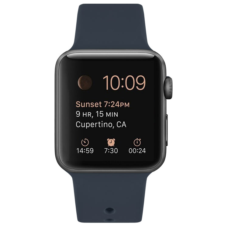 Silicone Watch Band For Apple Watch Ultra 49mm&Watch Ultra 2 49mm / Series 9&8&7 45mm / SE 3&SE 2&6&SE&5&4 44mm / 3&2&1 42mm(Midnight Blue) by buy2fix