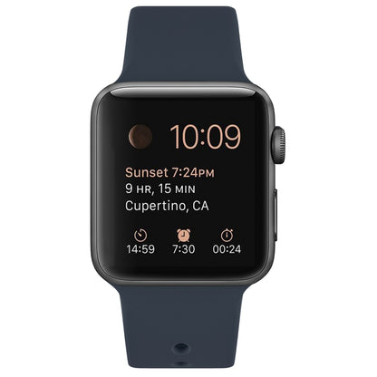 Silicone Watch Band For Apple Watch Ultra 49mm&Watch Ultra 2 49mm / Series 9&8&7 45mm / SE 3&SE 2&6&SE&5&4 44mm / 3&2&1 42mm(Midnight Blue) by buy2fix