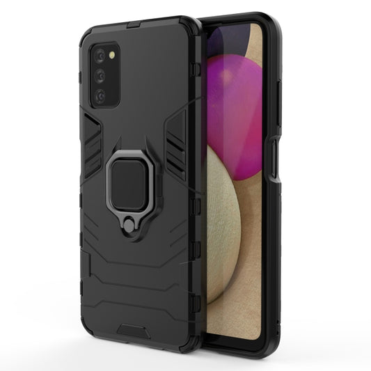 For Samsung Galaxy A03s 164mm PC + TPU Shockproof Protective Case with Magnetic Ring Holder(Black) - Galaxy Phone Cases by buy2fix | Online Shopping UK | buy2fix