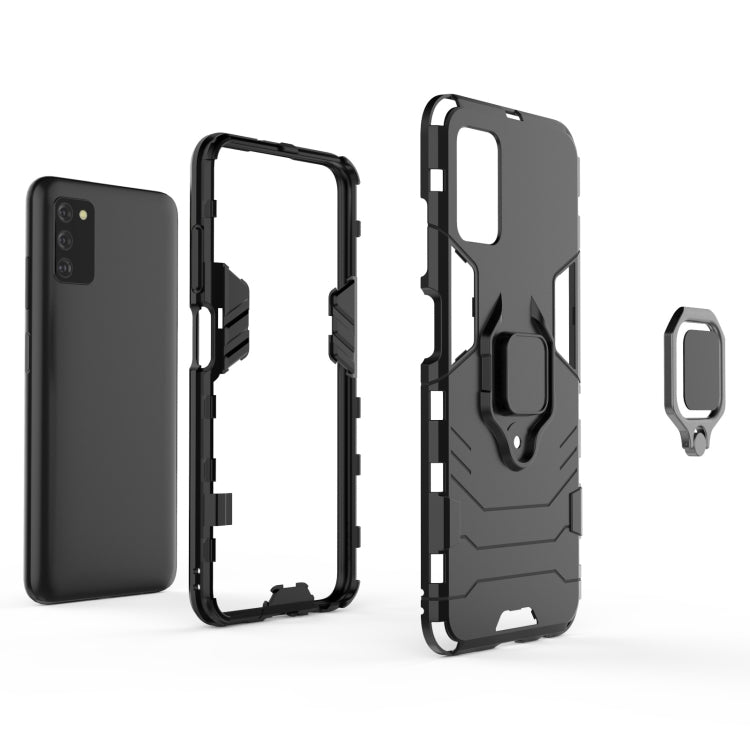 For Samsung Galaxy A03s 164mm PC + TPU Shockproof Protective Case with Magnetic Ring Holder(Black) - Galaxy Phone Cases by buy2fix | Online Shopping UK | buy2fix