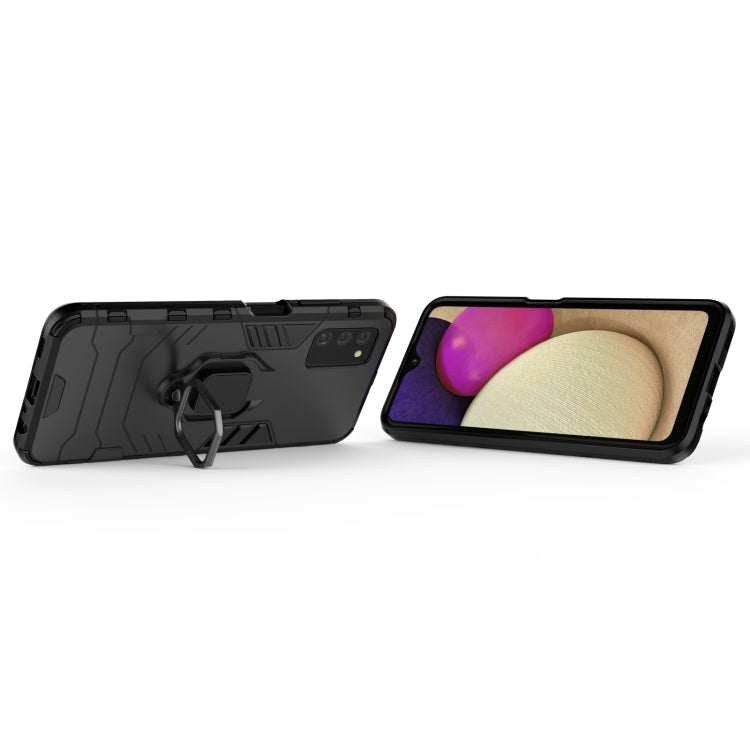 For Samsung Galaxy A03s 164mm PC + TPU Shockproof Protective Case with Magnetic Ring Holder(Black) - Galaxy Phone Cases by buy2fix | Online Shopping UK | buy2fix
