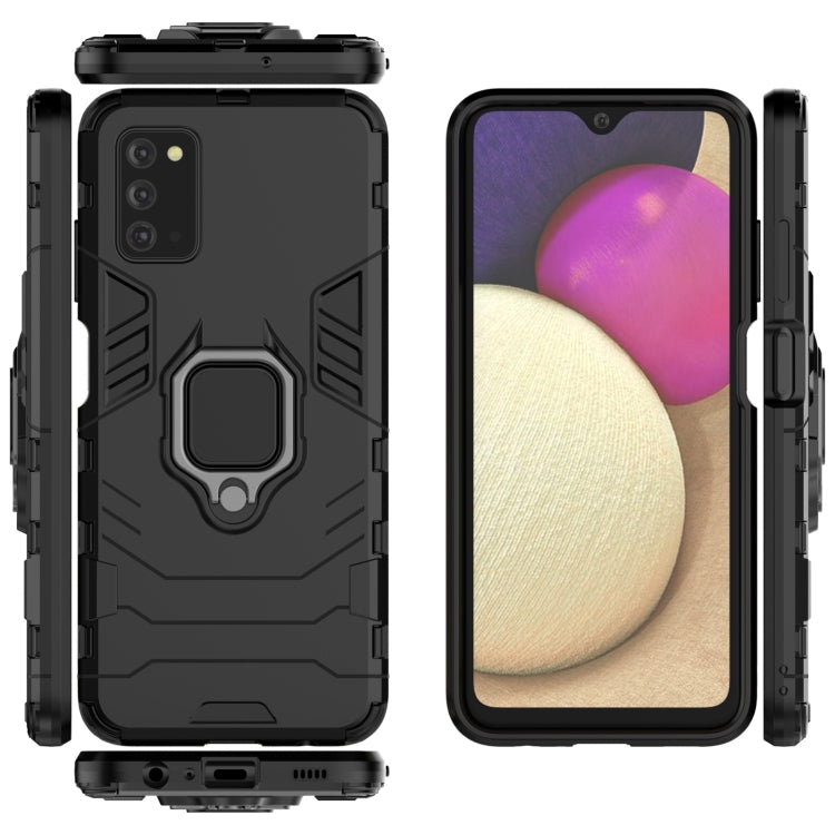 For Samsung Galaxy A03s 164mm PC + TPU Shockproof Protective Case with Magnetic Ring Holder(Black) - Galaxy Phone Cases by buy2fix | Online Shopping UK | buy2fix