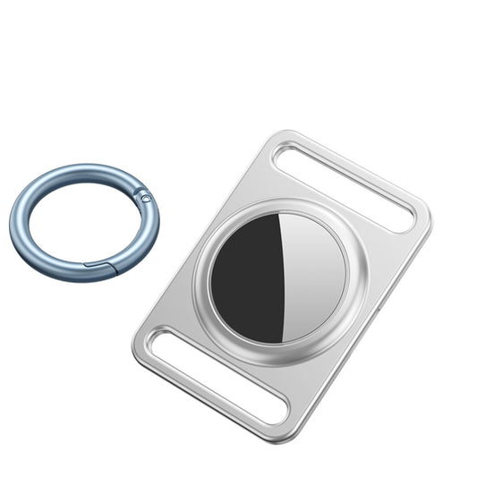 Magnetic Metal Protective Cover Case with Switchable Keychain Ring For AirTag(Silver) - Key Chain Series by buy2fix | Online Shopping UK | buy2fix
