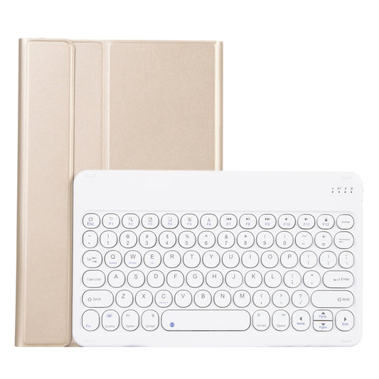 For Lenovo Pad Plus 11 inch TB-J607F / Tab P11 11 inch TB-J606F / Pad 11 inch YAM12 Lambskin Texture Detachable Round Keycap Bluetooth Keyboard Leather Tablet Case with Holder(Gold) - For Lenovo by buy2fix | Online Shopping UK | buy2fix