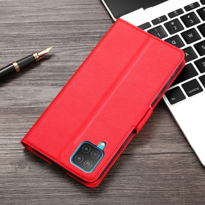 For Samsung Galaxy M12 / F12 Ultra-thin Voltage Side Buckle PU + TPU Horizontal Flip Leather Case with Holder & Card Slot(Red) by buy2fix