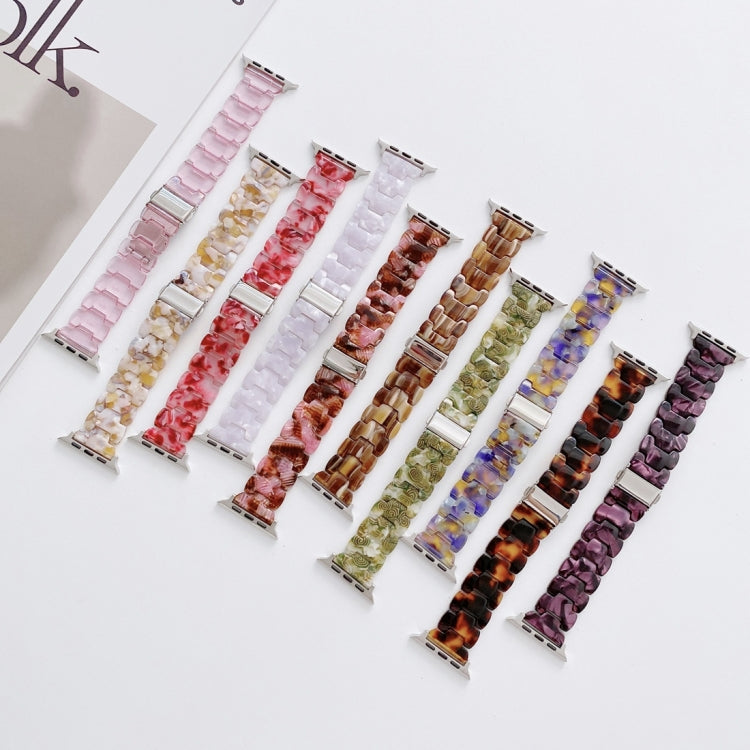 Resin Watch Band For Apple Watch Series 9&8&7 41mm / SE 3&SE 2&6&SE&5&4 40mm / 3&2&1 38mm(White Gold) - Watch Bands by buy2fix | Online Shopping UK | buy2fix