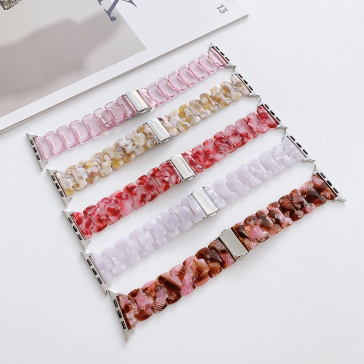 Resin Watch Band For Apple Watch Series 9&8&7 41mm / SE 3&SE 2&6&SE&5&4 40mm / 3&2&1 38mm(White Gold) - Watch Bands by buy2fix | Online Shopping UK | buy2fix