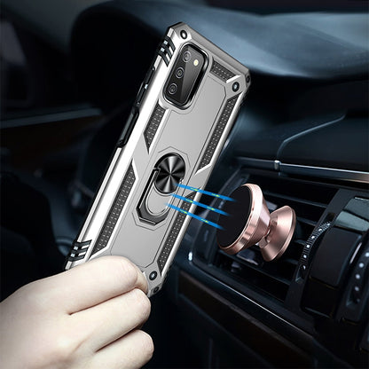 For Samsung Galaxy A03s 166mm Version Shockproof TPU + PC Protective Case with 360 Degree Rotating Holder(Silver) by buy2fix