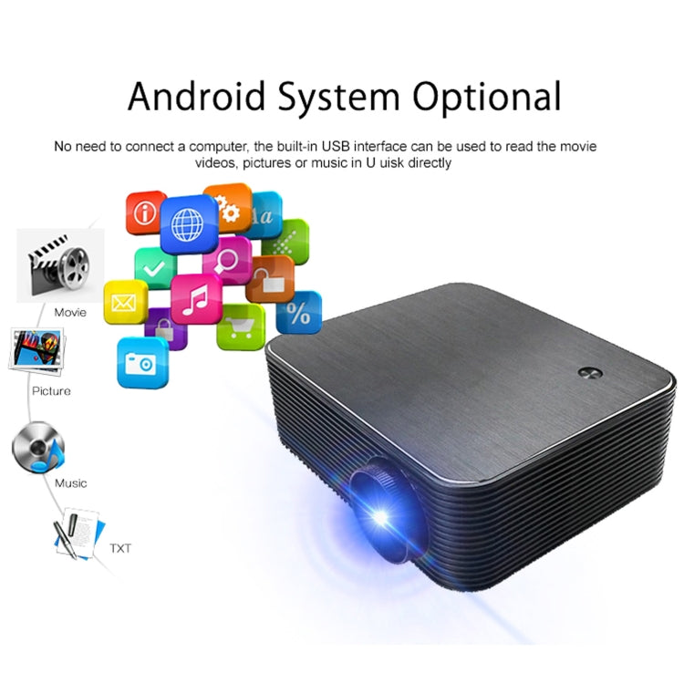 WEJOY L6+ 1920x1080P 200 ANSI Lumens Portable Home Theater LED HD Digital Projector, Android 7.1, 2G+16G, AU Plug - LED Projector by WEJOY | Online Shopping UK | buy2fix