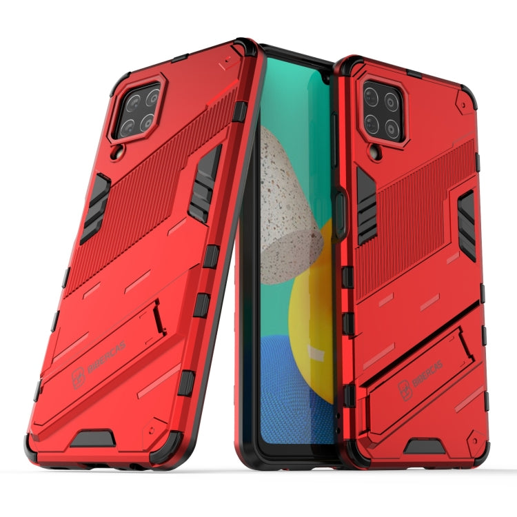 For Samsung Galaxy M32 Punk Armor 2 in 1 PC + TPU Shockproof Case with Invisible Holder(Red) by buy2fix