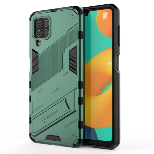 For Samsung Galaxy M32 Punk Armor 2 in 1 PC + TPU Shockproof Case with Invisible Holder(Green) by buy2fix